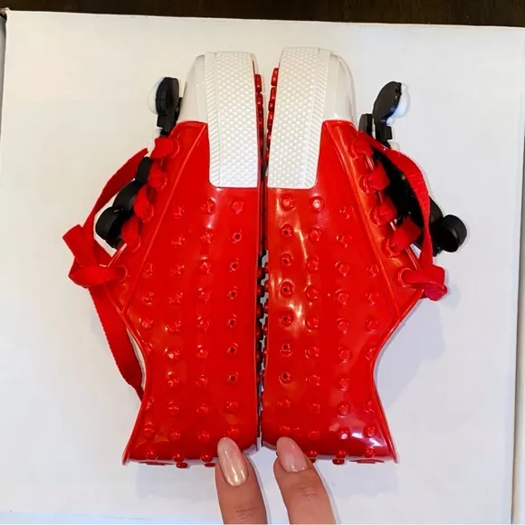 Mini Melissa Mickey Mouse red white lace up sneakers rubber shoes