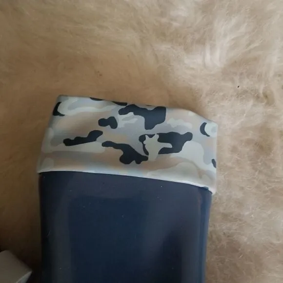 Mini Melissa Camo Print Toddler Boys Waterproof Tall Rain Boots in Blue