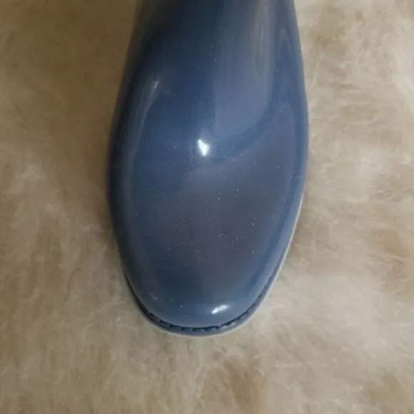 Mini Melissa Camo Print Toddler Boys Waterproof Tall Rain Boots in Blue