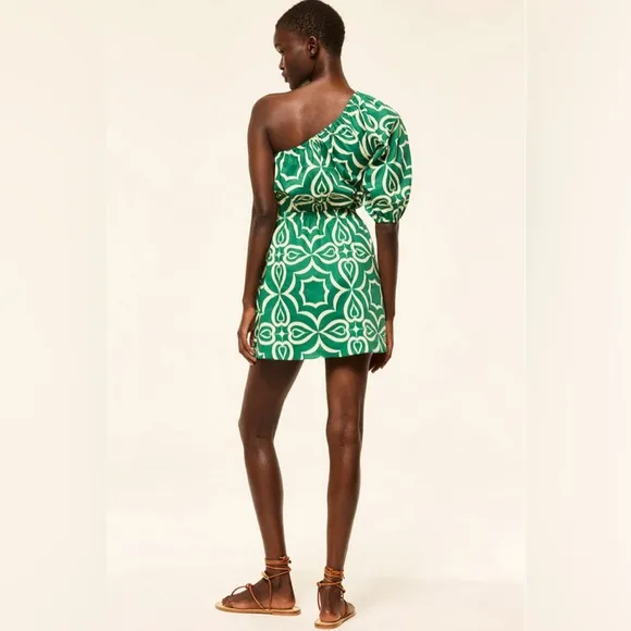 MISA Tessa Dress- in Green Mosaic Tile