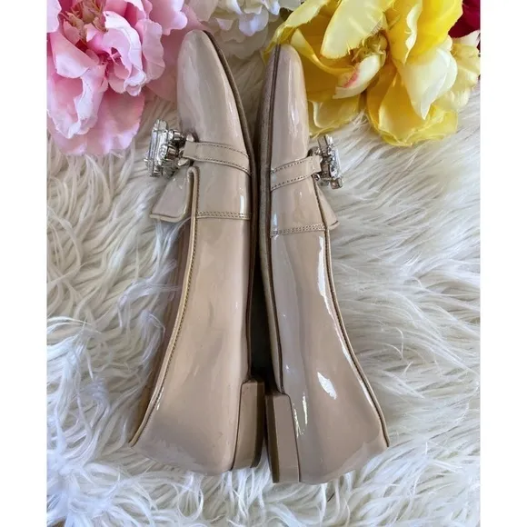 MIU MIU Patent Leather Jewel Rhinestones Flats 5.5​​​​