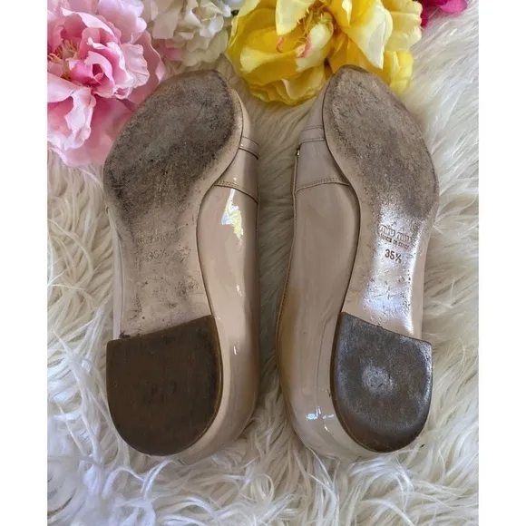 MIU MIU Patent Leather Jewel Rhinestones Flats 5.5​​​​