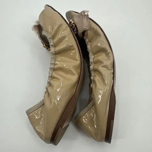 Miu‎ Miu Prada Nude Jeweled Open Toe Ballet Flats Size 41 11