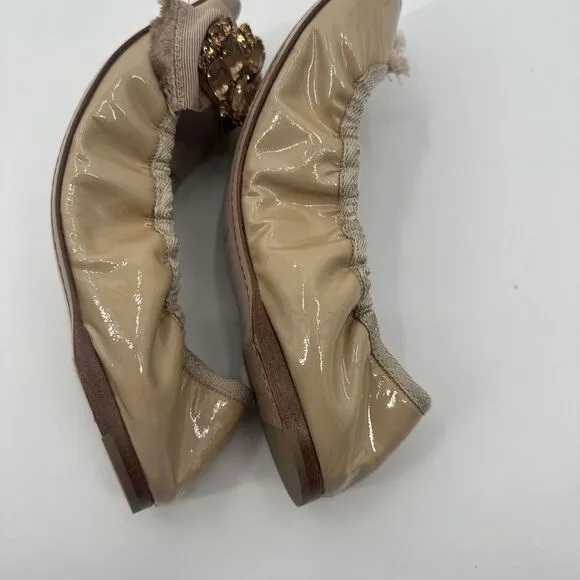 Miu‎ Miu Prada Nude Jeweled Open Toe Ballet Flats Size 41 11