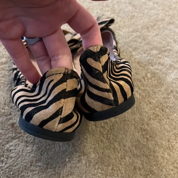 Miu Miu Tiger Print Leather Ballet Flats with Bows
