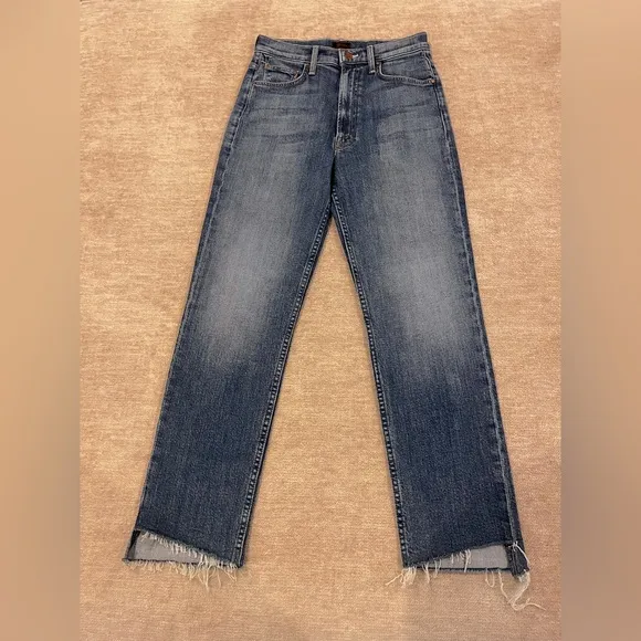 Mother Denim High Waisted Rider Ankle Step FrayWash: Loafers And Lassos 26