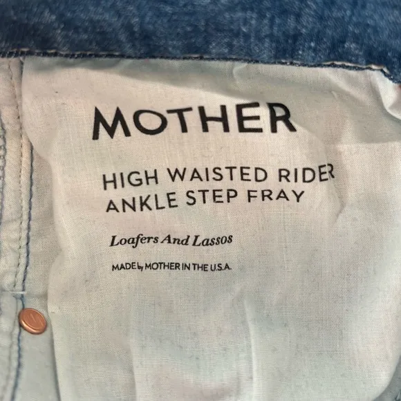 Mother Jeans Rider Ankle Step Fray Size 26 Lassos and Loafers New With Tag