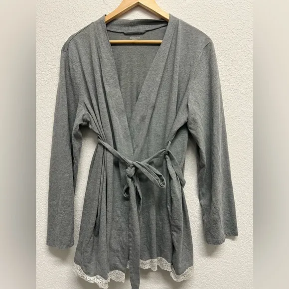 Motherhood Maternity Lot Gray Knit Lounge Lace Trim Pants Gown Tank Robe XL