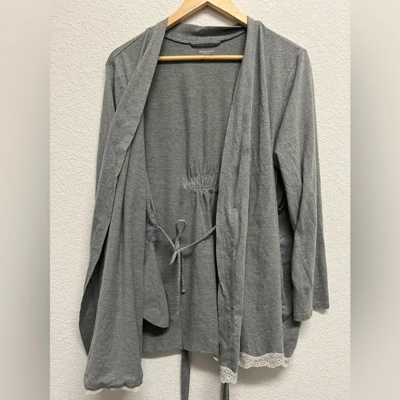 Motherhood Maternity Lot Gray Knit Lounge Lace Trim Pants Gown Tank Robe XL