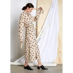 NANUSHKA Zahara Polka Dot Cream Dress Size Medium