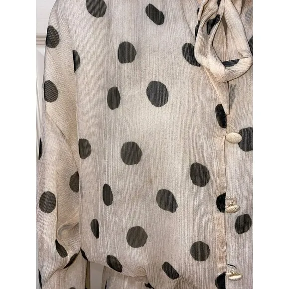 NANUSHKA Zahara Polka Dot Cream Dress Size Medium