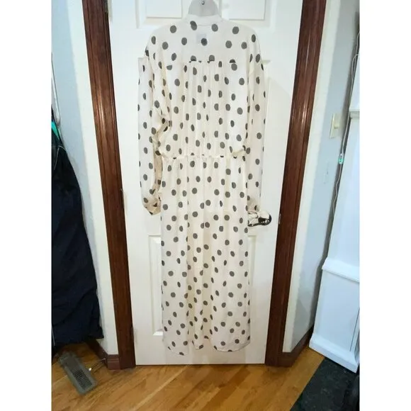 NANUSHKA Zahara Polka Dot Cream Dress Size Medium