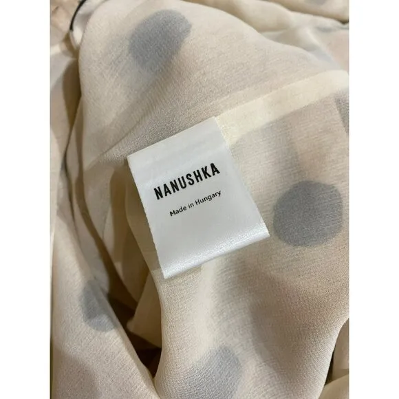 NANUSHKA Zahara Polka Dot Cream Dress Size Medium