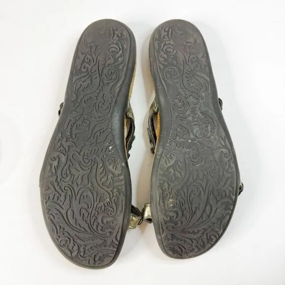 Naot Women's Black Beaded Leather Slide Sandals - Size 41