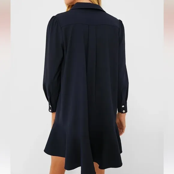 Navy Crepe Callahan Shirt Dress