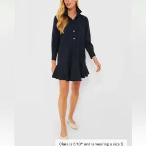 Navy Crepe Callahan Shirt Dress