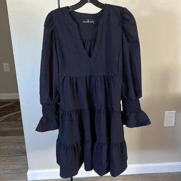 Navy Crepe Kenzo DressPOMANDER PLACE