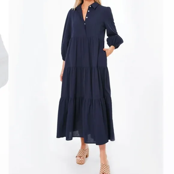 Navy Mabel Maxi DressPOMANDER PLACE