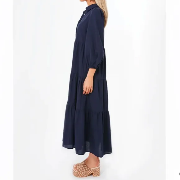 Navy Mabel Maxi DressPOMANDER PLACE