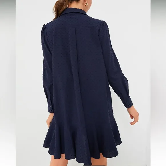 Navy Swiss Dot Callahan Shirt Dress