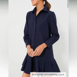 Navy Swiss Dot Callahan Shirt Dress