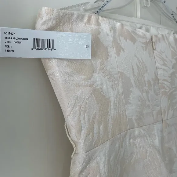 NET•KAY UNGER Ivory Strapless Hi- Low Dress