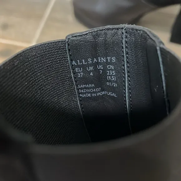 NEW All Saints Sahara Black Booties Size 37 / 7
