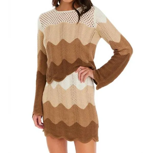 NEW ALLISON NEW YORK parla pullover sweater in taupe ombré