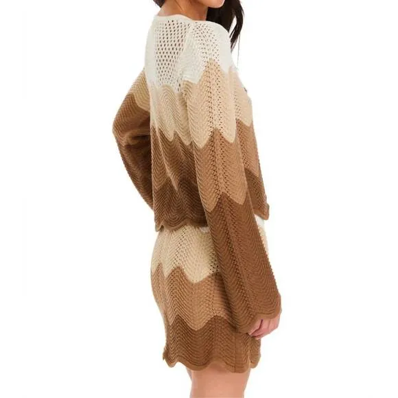 NEW ALLISON NEW YORK parla pullover sweater in taupe ombré