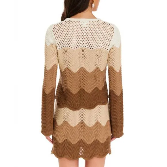 NEW ALLISON NEW YORK parla pullover sweater in taupe ombré