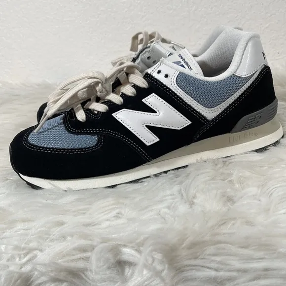 New Balance 574 Grey/Black Marathon Running Shoes ML574HF2 Size 8 New