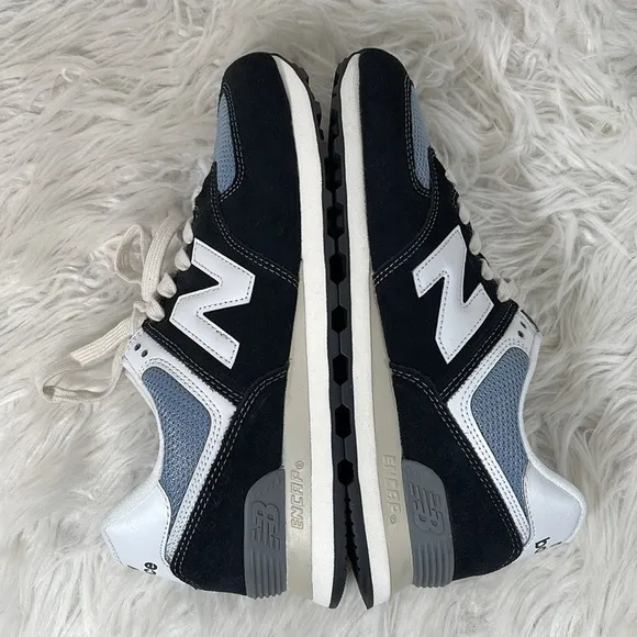 New Balance 574 Grey/Black Marathon Running Shoes ML574HF2 Size 8 New