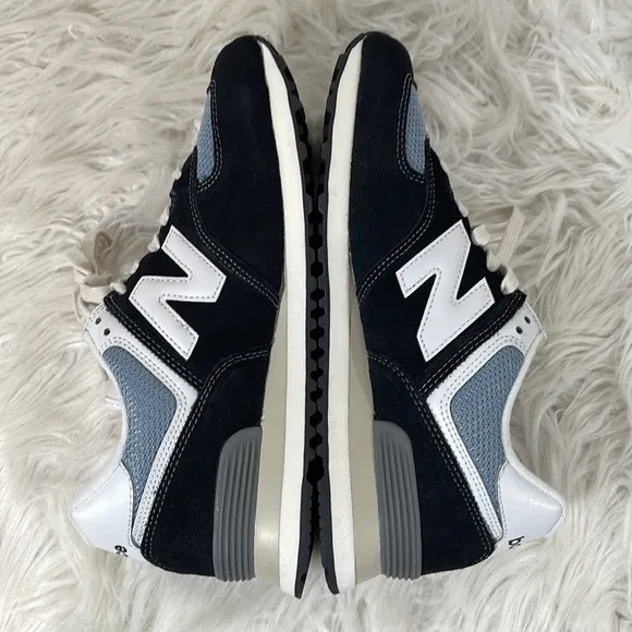 New Balance 574 Grey/Black Marathon Running Shoes ML574HF2 Size 8 New