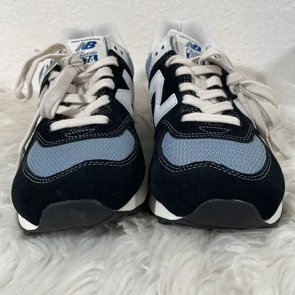 New Balance 574 Grey/Black Marathon Running Shoes ML574HF2 Size 8 New