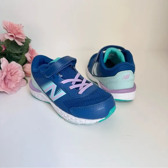 New Balance 680 V6 Bungee Captain Blue/Violet Toddler Girl Sneakers