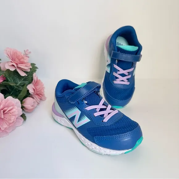 New Balance 680 V6 Bungee Captain Blue/Violet Toddler Girl Sneakers