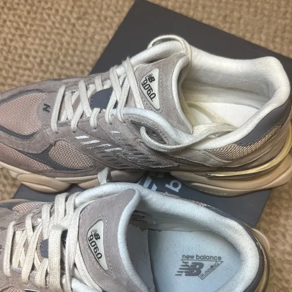 New Balance Gray and Cream Sneakers
