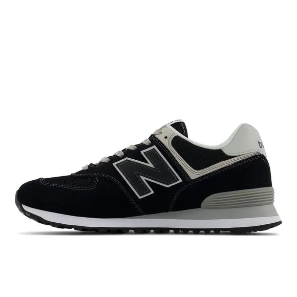 NEW BALANCE MEN'S 574 V2 EVERGREEN SNEAKER, BLACK/BLACK, 8