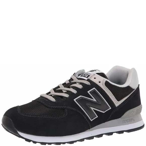 NEW BALANCE MEN'S 574 V2 EVERGREEN SNEAKER, BLACK/BLACK, 8