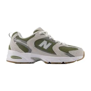New Balance Olive and White Sneakers