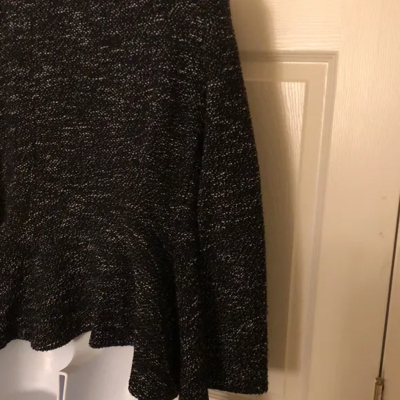 New Black   White Drape Front Cardigan Jacket