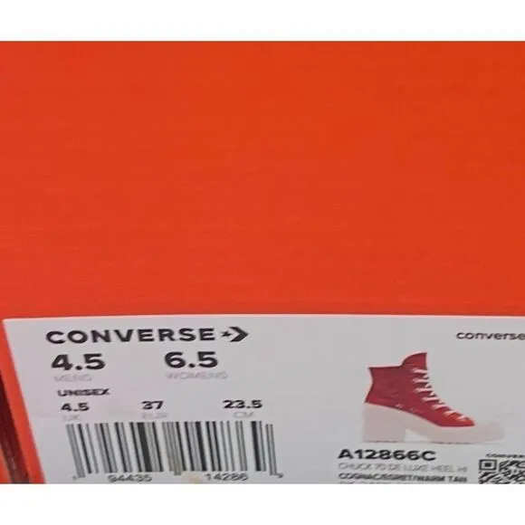 New Converse Chuck 70 De Luxe Heel Leather Hi Platform Boots A12866C Size 6.5