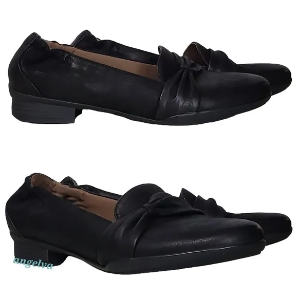 New Dansko karen burnished nubuck bow belted casual career slip on loafers black