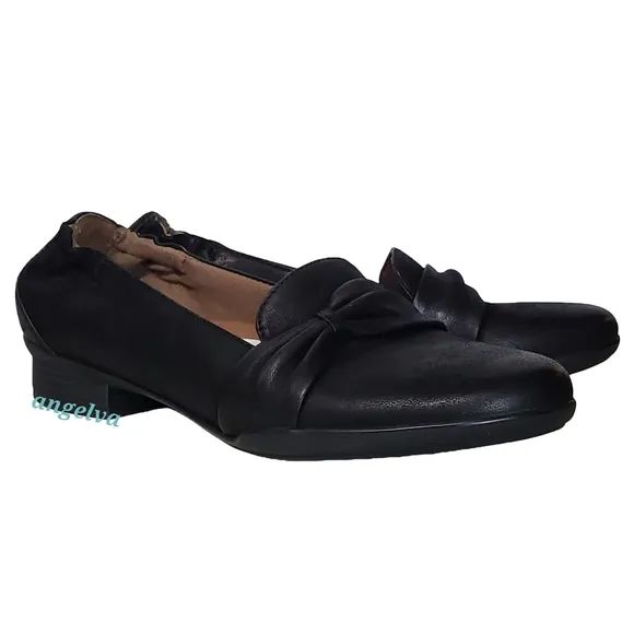 New Dansko karen burnished nubuck bow belted casual career slip on loafers black