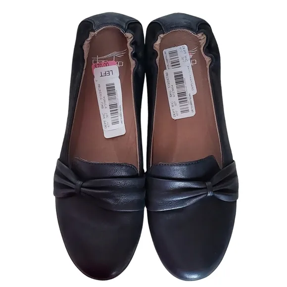 New Dansko karen burnished nubuck bow belted casual career slip on loafers black