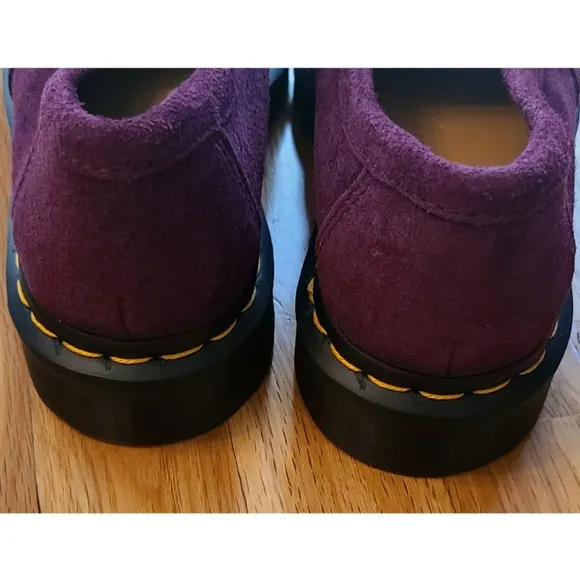 New Dr. Martens Adrian Snaffle Suede Loafers Plum Size Women 8/ Men 7