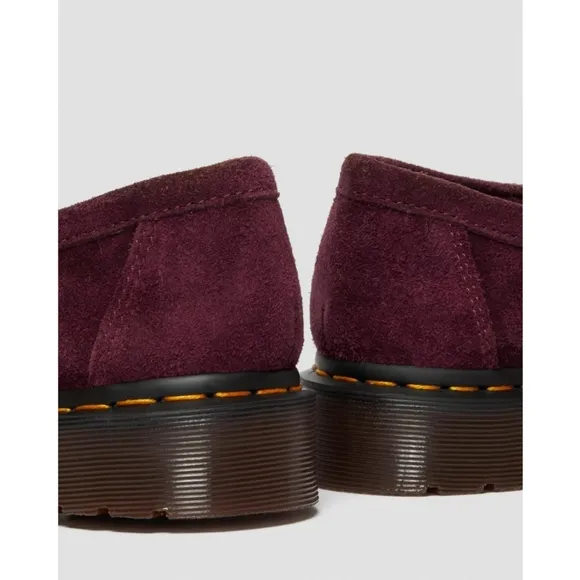 New Dr. Martens Adrian Snaffle Suede Loafers Plum Size Women 8/ Men 7