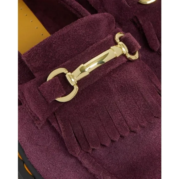 New Dr. Martens Adrian Snaffle Suede Loafers Plum Size Women 8/ Men 7