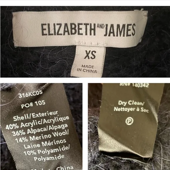 New ELIZABETH AND JAMES Wool chunky-knit cardigan