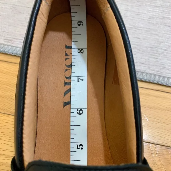 NEW Esska Chunky Black Leather Emily Loafers Size 37/7US